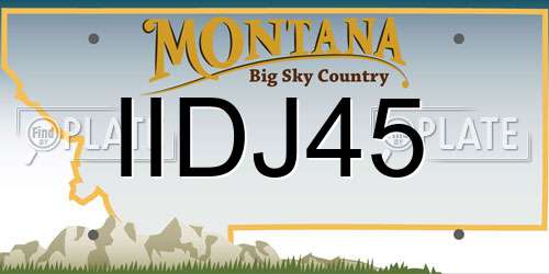 IIDJ45 Montana License Plate