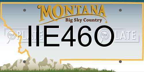 IIE46O Montana License Plate