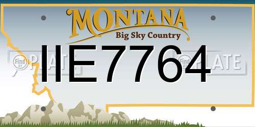 IIE7764 Montana License Plate