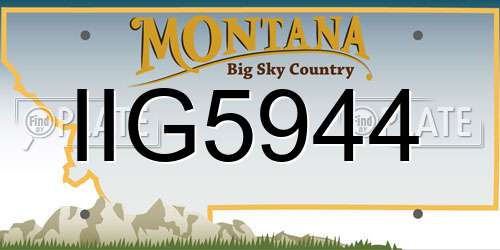 IIG5944 Montana License Plate