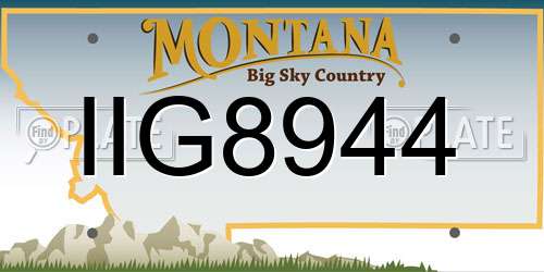 IIG8944 Montana License Plate