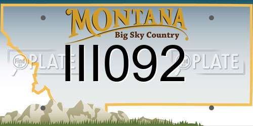 III092 Montana License Plate
