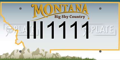 III1111 Montana License Plate