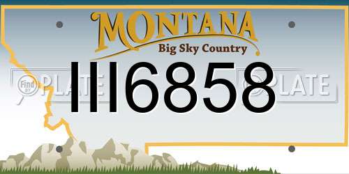 III6858 Montana License Plate