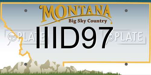 IIID97 Montana License Plate