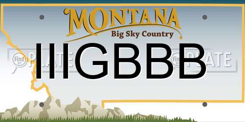 IIIGBBB Montana License Plate