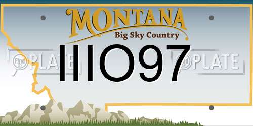 IIIO97 Montana License Plate