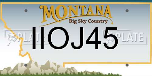 IIOJ45 Montana License Plate