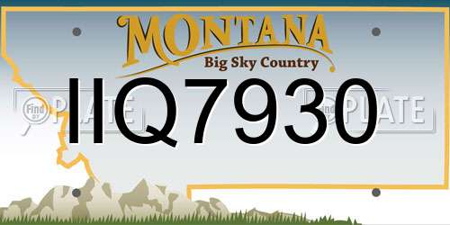 IIQ7930 Montana License Plate