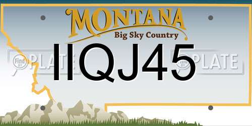 IIQJ45 Montana License Plate