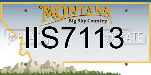IIS7113 Montana License Plate