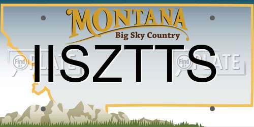 IISZTTS Montana License Plate