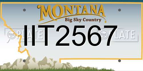 IIT2567 Montana License Plate
