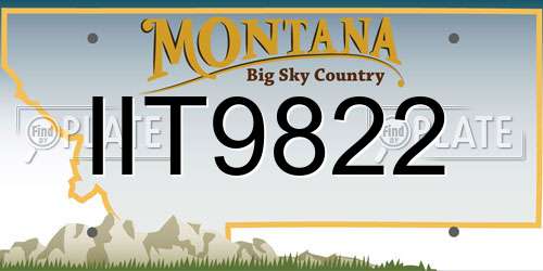 IIT9822 Montana License Plate