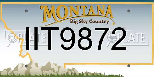 IIT9872 Montana License Plate