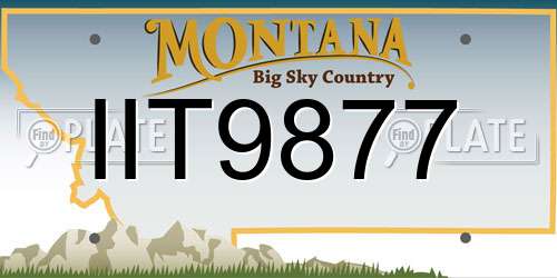 IIT9877 Montana License Plate