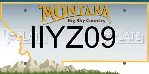 IIYZ09 Montana License Plate
