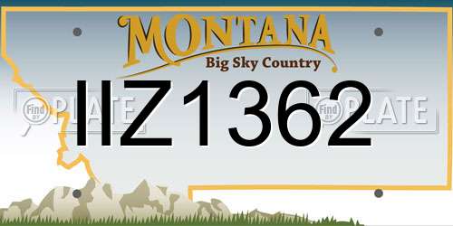 IIZ1362 Montana License Plate