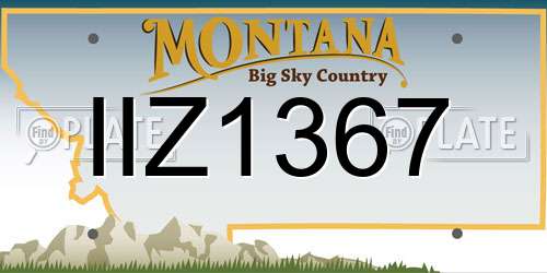 IIZ1367 Montana License Plate