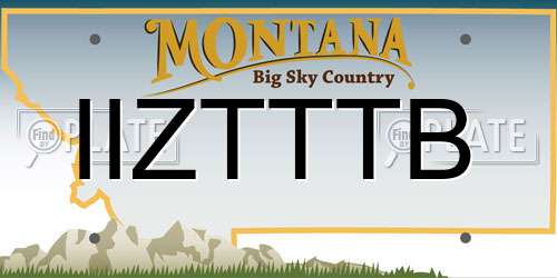 IIZTTTB Montana License Plate