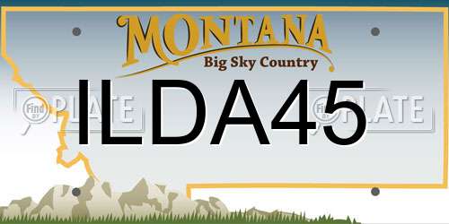 ILDA45 Montana License Plate