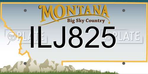 ILJ825 Montana License Plate
