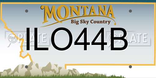 ILO44B Montana License Plate