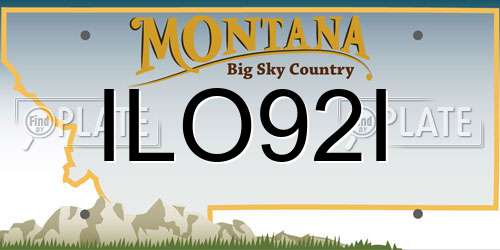 ILO92I Montana License Plate
