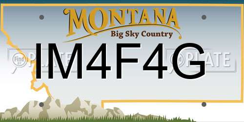 IM4F4G Montana License Plate