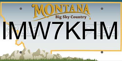 IMW7KHM Montana License Plate