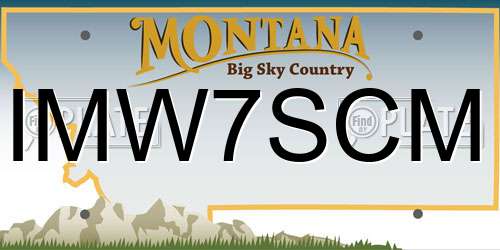 IMW7SCM Montana License Plate
