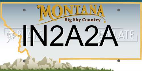IN2A2A Montana License Plate