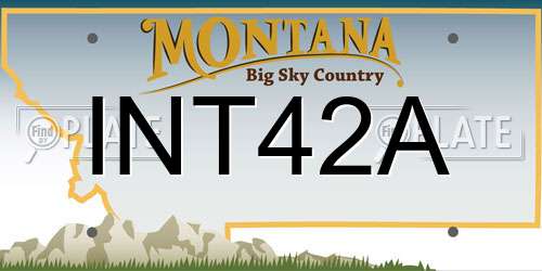 INT42A Montana License Plate