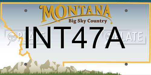 INT47A Montana License Plate