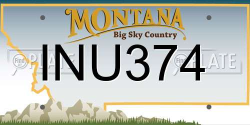 INU374 Montana License Plate