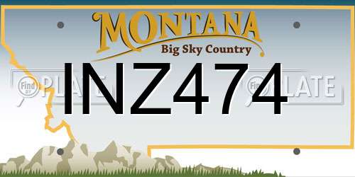 INZ474 Montana License Plate