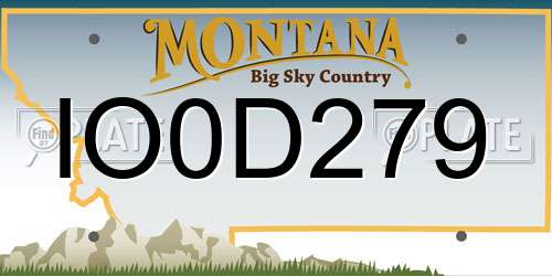 IO0D279 Montana License Plate