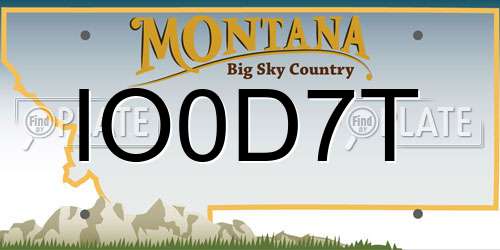 IO0D7T Montana License Plate