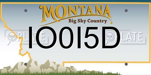 IO0I5D Montana License Plate