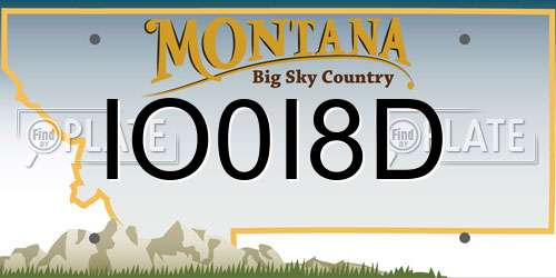 IO0I8D Montana License Plate