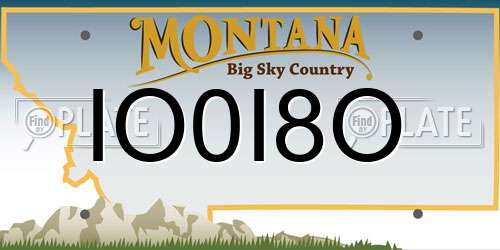 IO0I8O Montana License Plate