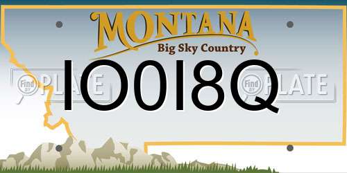 IO0I8Q Montana License Plate