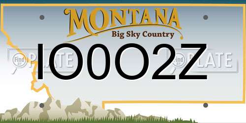 IO0O2Z Montana License Plate