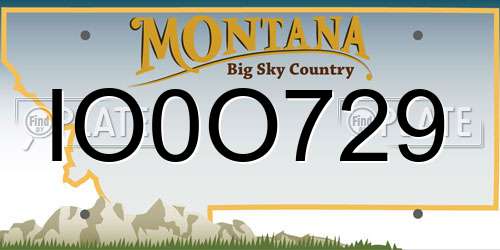 IO0O729 Montana License Plate