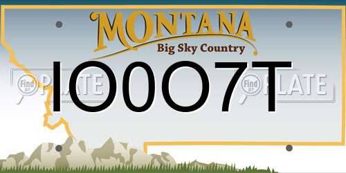 IO0O7T Montana License Plate