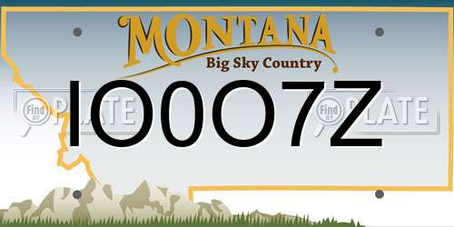 IO0O7Z Montana License Plate
