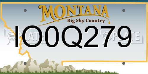 IO0Q279 Montana License Plate