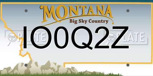 IO0Q2Z Montana License Plate