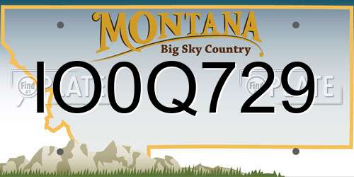 IO0Q729 Montana License Plate