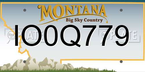 IO0Q779 Montana License Plate